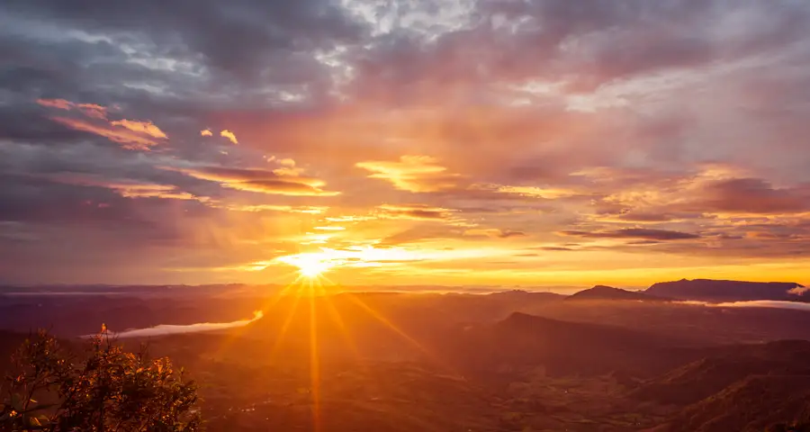 paisaje al atardecer