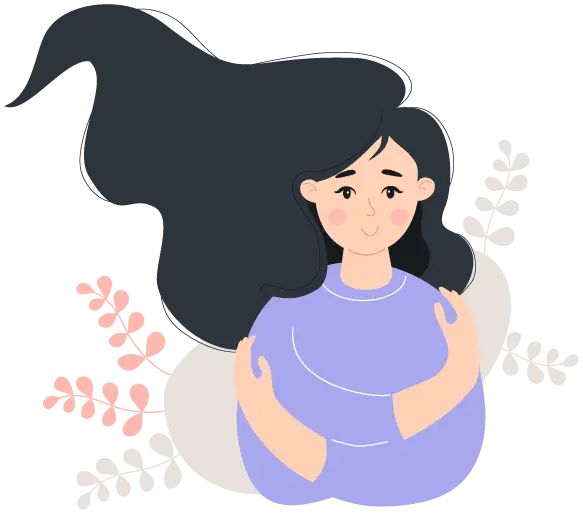 ilustración de una mujer dándose un abrazo