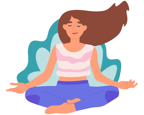 ilustración de una mujer haciendo ejercicios de relajación
