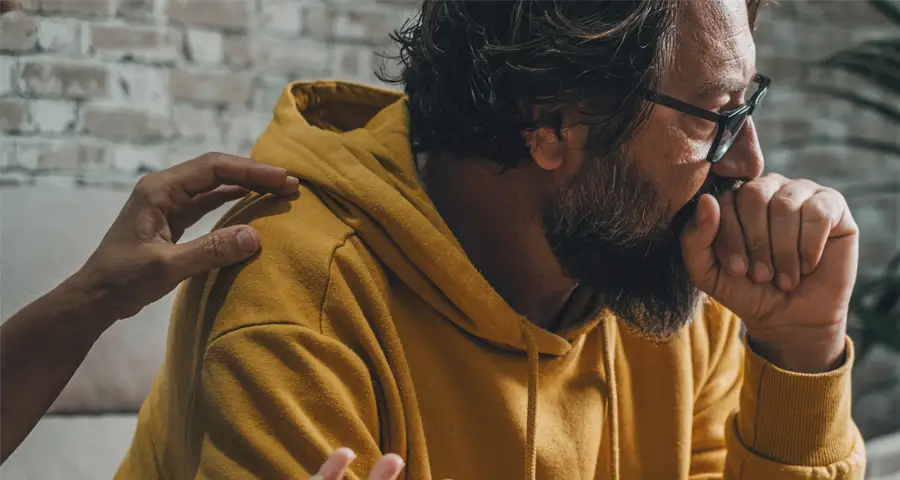 hombre con depresión